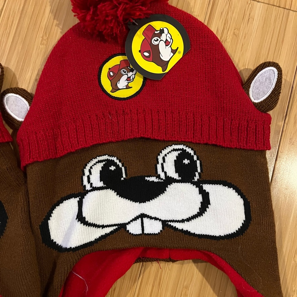 Set of 2. Red and Brown Buc-ee’s Knit Hat - Picture 3 of 3